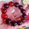 Real Mexican Blood Amber Bracelet Men Women Healing Jewelry Red Ambers Gemstone Beads Elastic Beaded Bangles Lucky Amulet Gifts