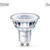 Pack De 3 Ampoules LED - PHILIPS - GU10 - 50W - Blanc Froid