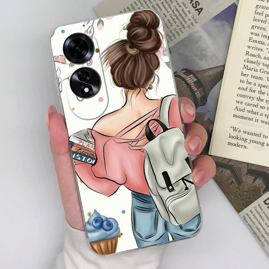 Модный чехол для девочек и мальчиков для OPPO A59 5G A60 4G Realme C61 C63 Reno12 Pro задняя крышка прозрачный силиконовый мягкий ТПУ супер противоударный чехол-бампер для OPPO