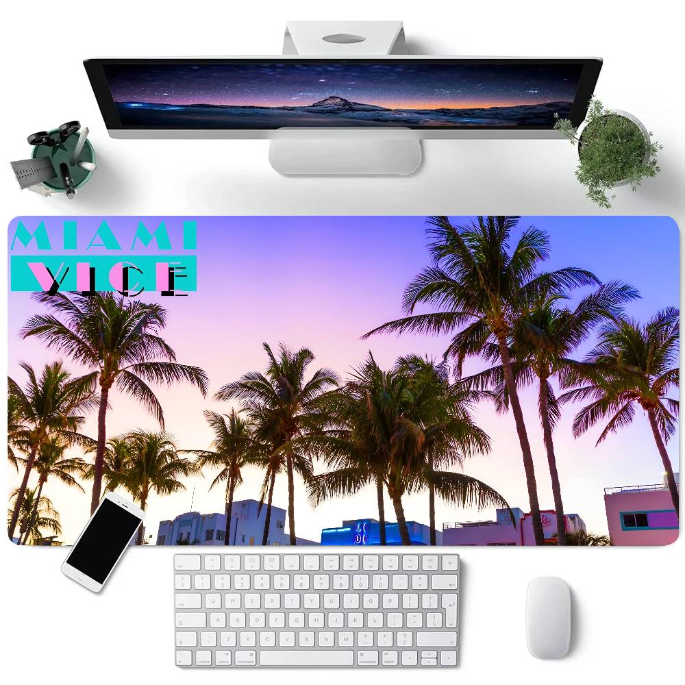 M-Miami Vice Коврик для мыши Большой коврик для игровой клавиатуры Резиновая основа с замком Компьютерные офисные аксессуары