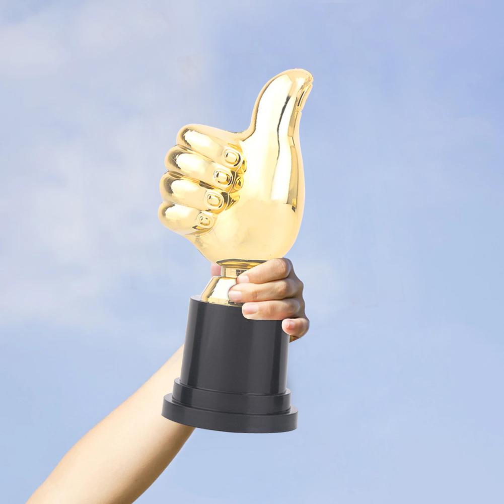 1-10pcs Thumbs Up Trophy Football Plastic Gold Trophies Encouragement Mini Victory Trophies Award Prize For Children Party Favor