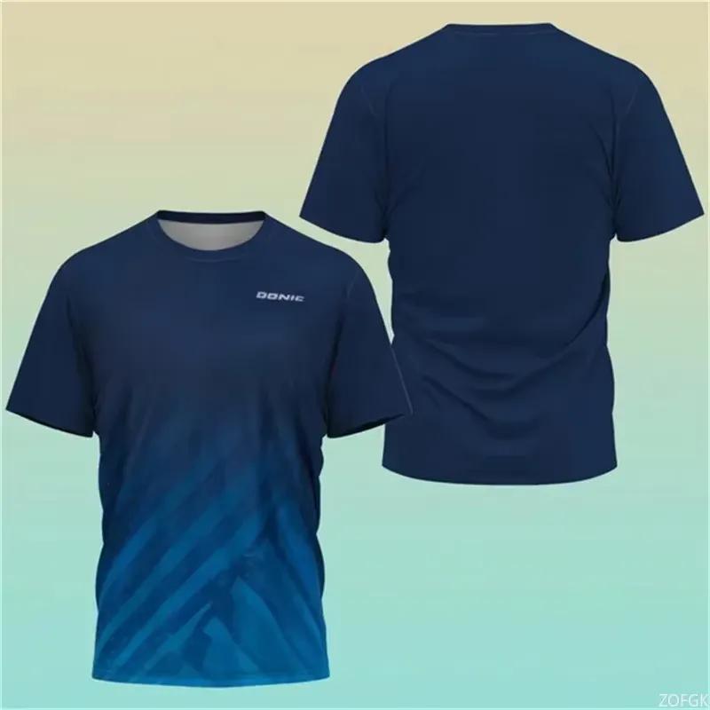 3D Printed 2026 New Hot Boutique Table Tennis Shirt Training T-shirt Sweat Absorption Comfortable Top Badminton Sport Round