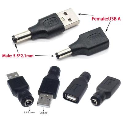 Разъем DC Female на USB 2.0 Type A Male Штекер Разъем Розетка DC Jack Адаптер Питания 5V 5.5*2.1мм Конвертер Зарядки Ноутбук ПК DIY
