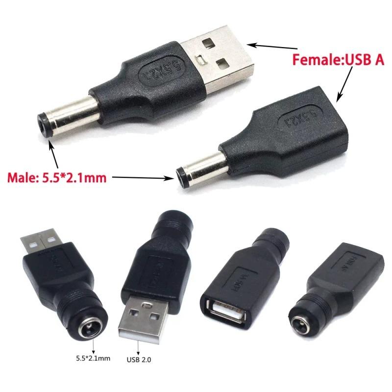 Разъем DC Female на USB 2.0 Type A Male Штекер Разъем Розетка DC Jack Адаптер Питания 5V 5.5*2.1мм Конвертер Зарядки Ноутбук ПК DIY