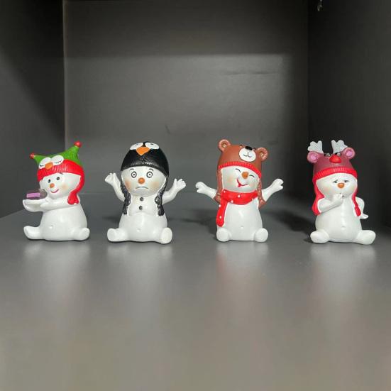 Yousheng Рождественская фигурка снеговика Мини 3" смола сидящий снеговик настольное украшение для дома стола полки каминной полки зимняя праздничная вечеринка