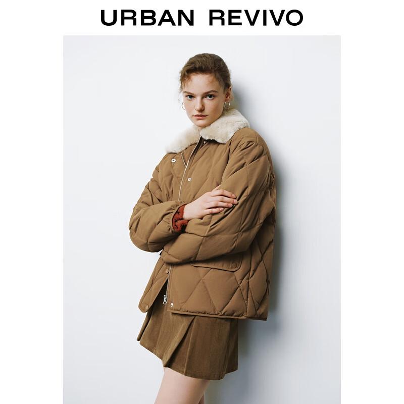 UR Women's Retro Color-block Quilted Down Jacket