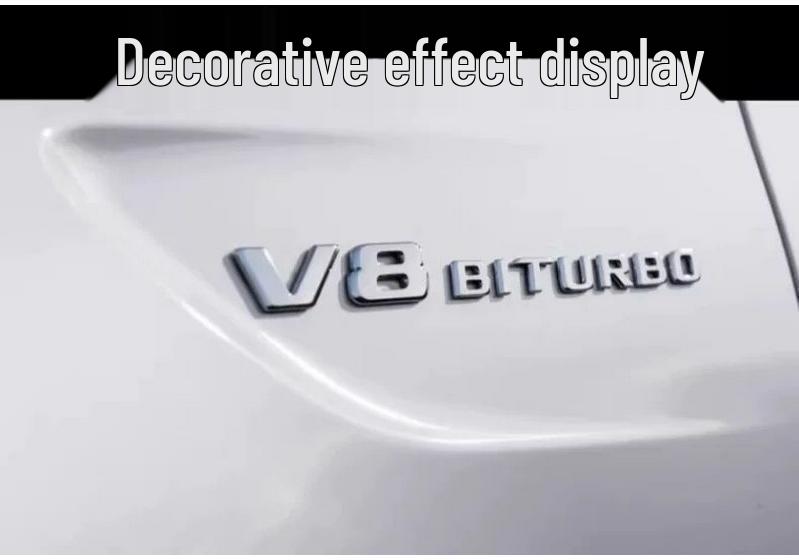 Совместимые боковые шильдики Mercedes-Benz V8 BITURBO для C63, G63, S65, V12 Turbocharged Эмблемы-буквы на крыло.