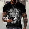 Мужские футболки с коротким рукавом, футболки, мужская дизайнерская одежда, тигр, сражающееся животное, зверь, свирепый лев, леопард, футболка с 3D-принтом