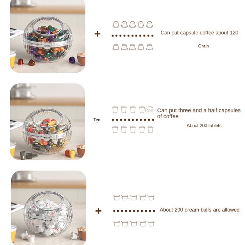 Большой органайзер для кофейных капсул Nespresso, держатель для капсул Dolce Gusto на 60 чашек, корзина для хранения с крышкой, кофейные аксессуары