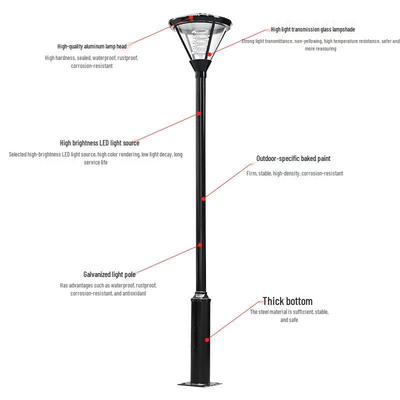 3-Meter LED Solar Street Light for Garden, Park, and Community Roads