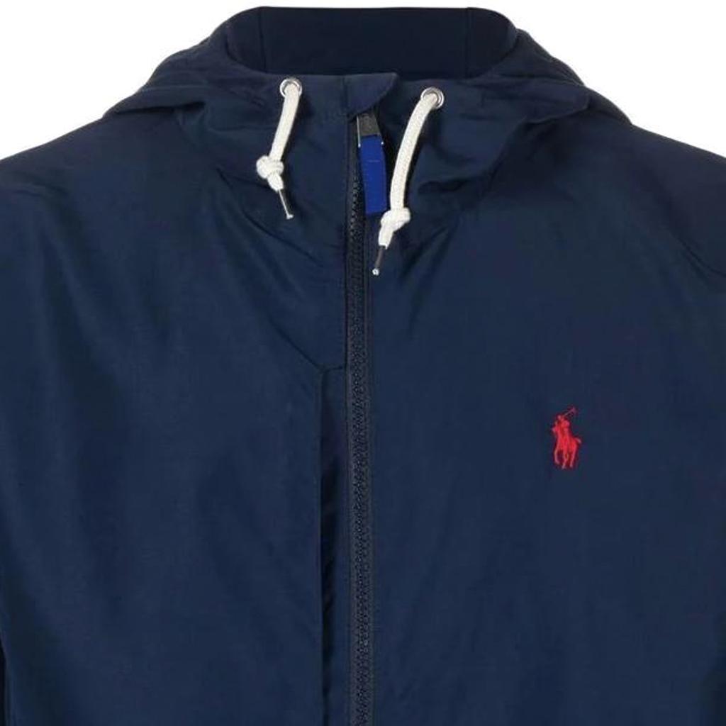 Polo Ralph Lauren Ss23 Logo Вышитая куртка с капюшоном и застежкой-молнией с длинным рукавом Мужские куртки Синий 710888070-001