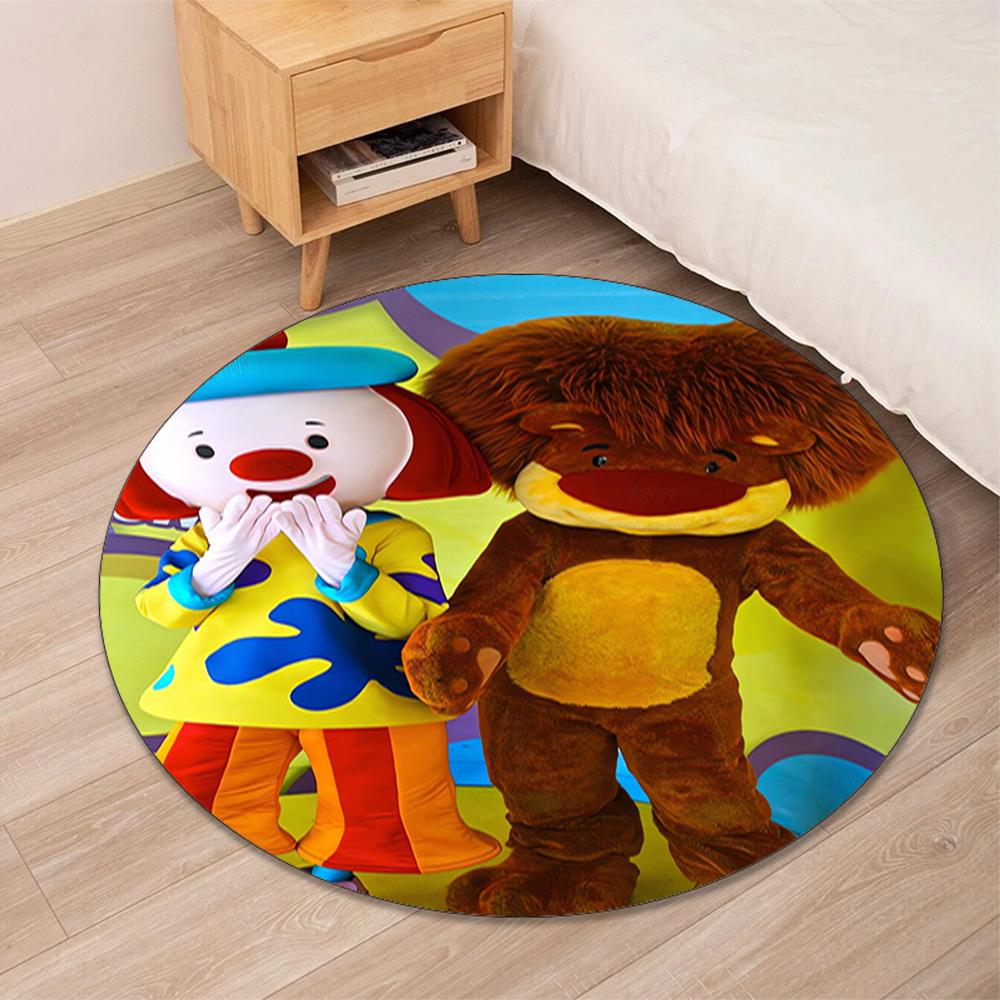 JoJo's Circus Printed Round Rug Carpet Chair Rug Area Rug Entryway Doormats,for Office Chair Living Room Bedroom Kitchen Room.