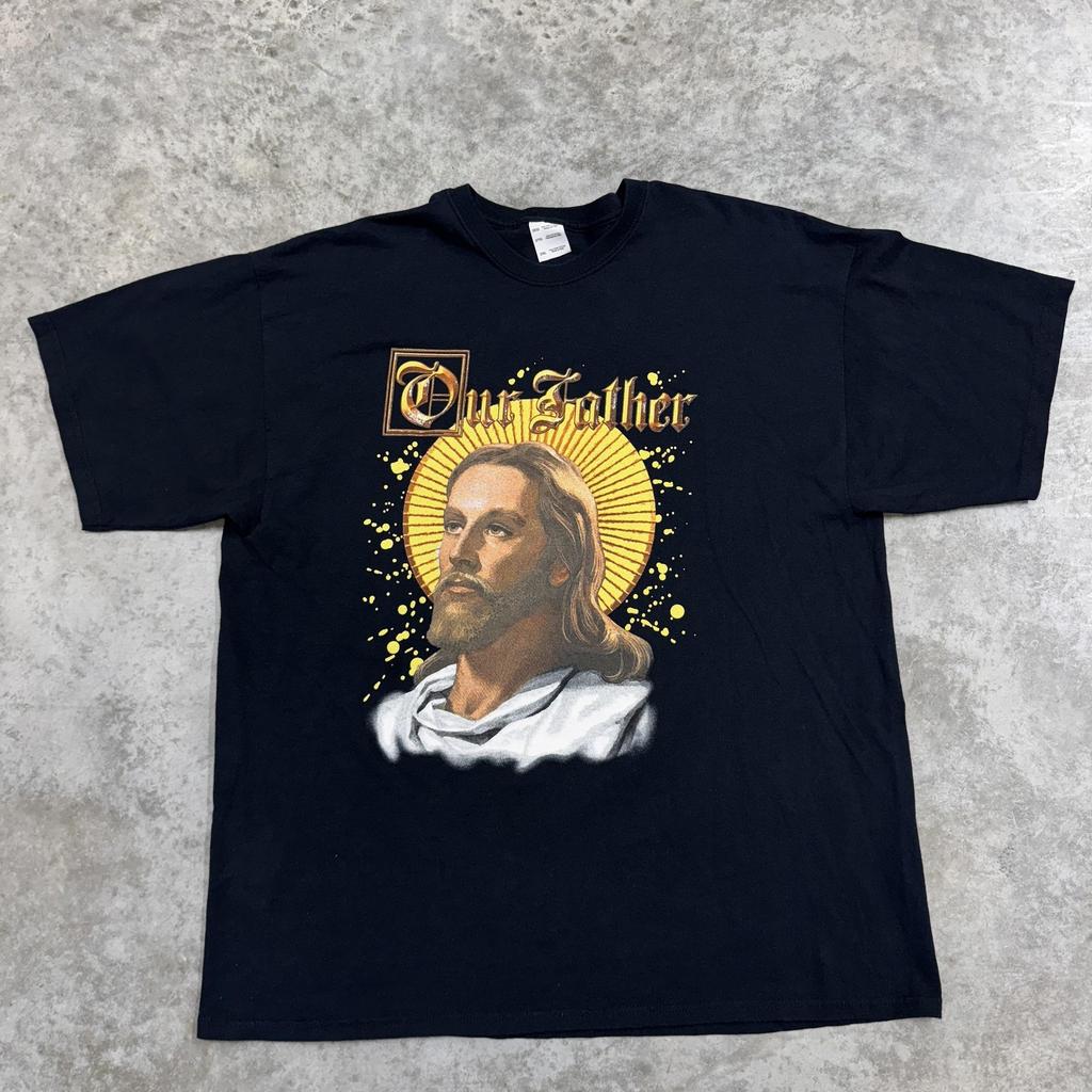 Vintage Jesus t shirt mens 2XL graphic religious Christian father christ lord Unisex T-Shirt