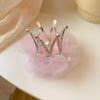 Princess Children Girl Hairpin Vintage 3D Crown Mesh Hair Clip for Kid Girl Birthday Party Decroative Hair Clip Gift