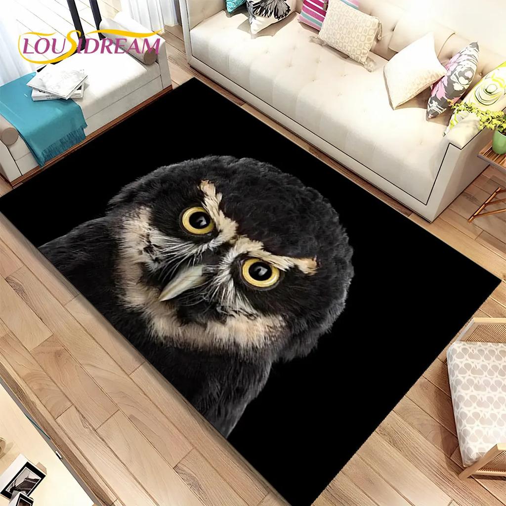 Милый ковер с 3D мультяшным рисунком совы, ковер для дома, гостиной, детской спальни, дивана, коврик для двери, декор, детские игры, нескользящий напольный коврик