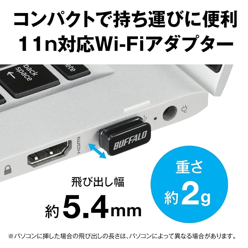 Беспроводной LAN-адаптер Buffalo WiFi, USB 2.0, 11n/g/b, 150 Мбит/с, WI-U2-150M/N