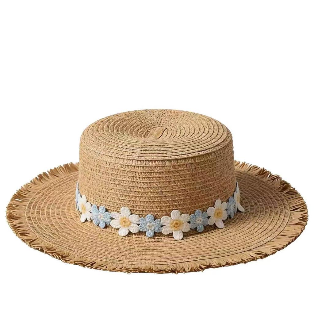 Straw hat sunscreen hat women's new summer sunshade sun hat seaside beach large brim UV protection