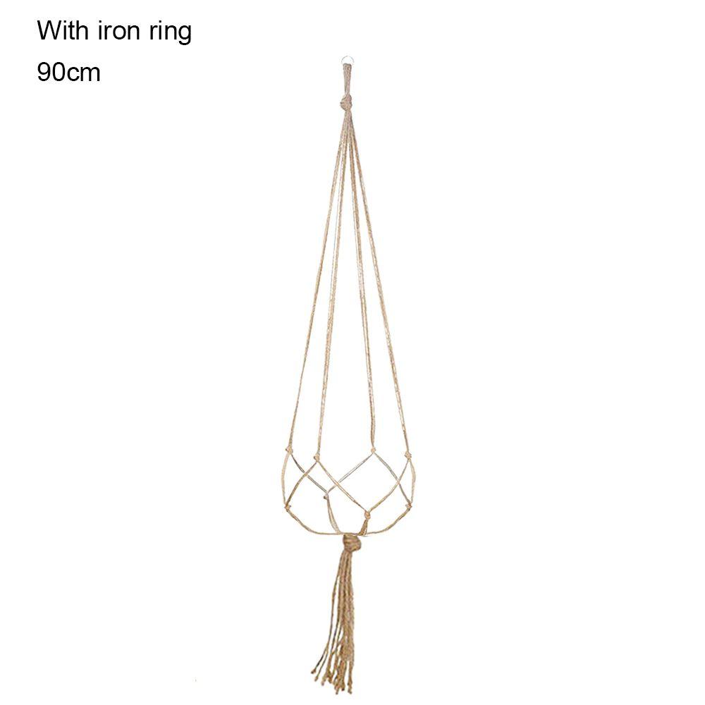 Vintage Lifting Decoration Basket Rope Plant Hanger Home Garden Flowerpot Holder