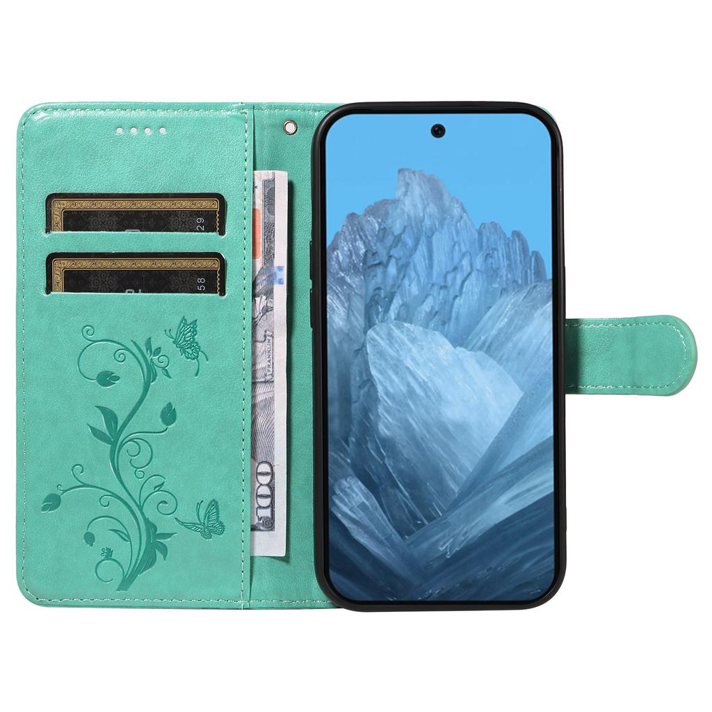 For Google Pixel 9 Pro/Google Pixel 10/Google Pixel 10 Pro/Google Pixel 9 PU Leather Cases Flower Pattern Wallet Stand Phone Cover with Strap