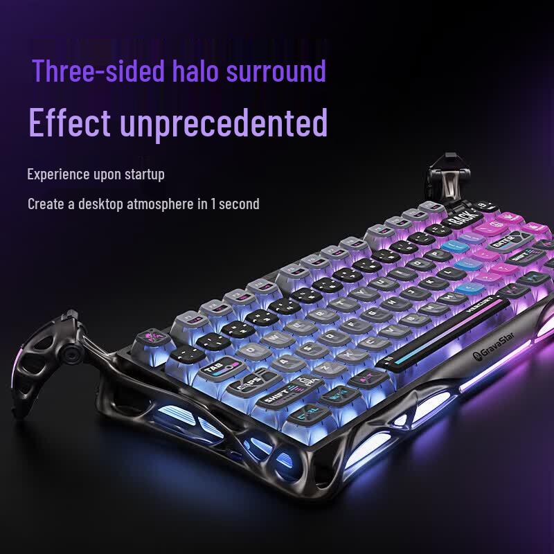 GravaStar K1 PRO 75-клавишная трехрежимная кастомная механическая клавиатура и набор из игровой мыши M1