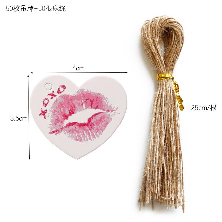 50 шт. Бирки из крафт-бумаги в форме сердца с изображением цветка любви DIY для дня рождения, свадьбы, вечеринки, упаковки на День святого Валентина, подарков, принадлежностей