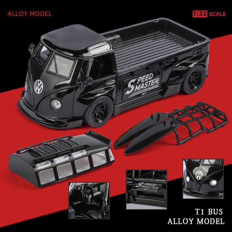 DDM Volkswagen T1 Transporter Автобус Модифицированный Симуляция Литой и Игрушечный Транспорт Звуки и Свет Инерционная Машина 1:Модель из сплава 32