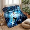 Lionel Messi Custom Name Text Flannel Blanket Soccer Logo Personalized Fleece Throw Blanket Special Gift For Sofa Bedroom Home