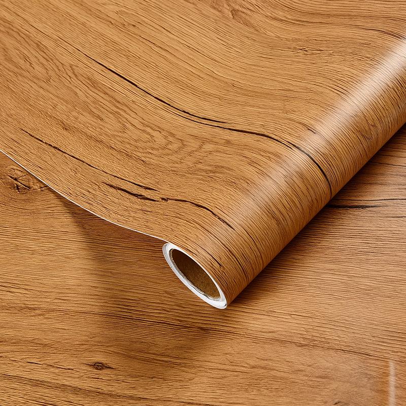 Furniture Renovation Stickers Self-adhesive Wood Grain Stickers Wallpaper Veneer Closet Cabinet Board Wooden Door Desktop Waterproof Imitation Wood