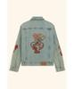 Drole De Monsieur Flower Embroidered Dusty Denim Jacket Veste Denim Dusty Brodee Fleurs D0Jmm26100Bum