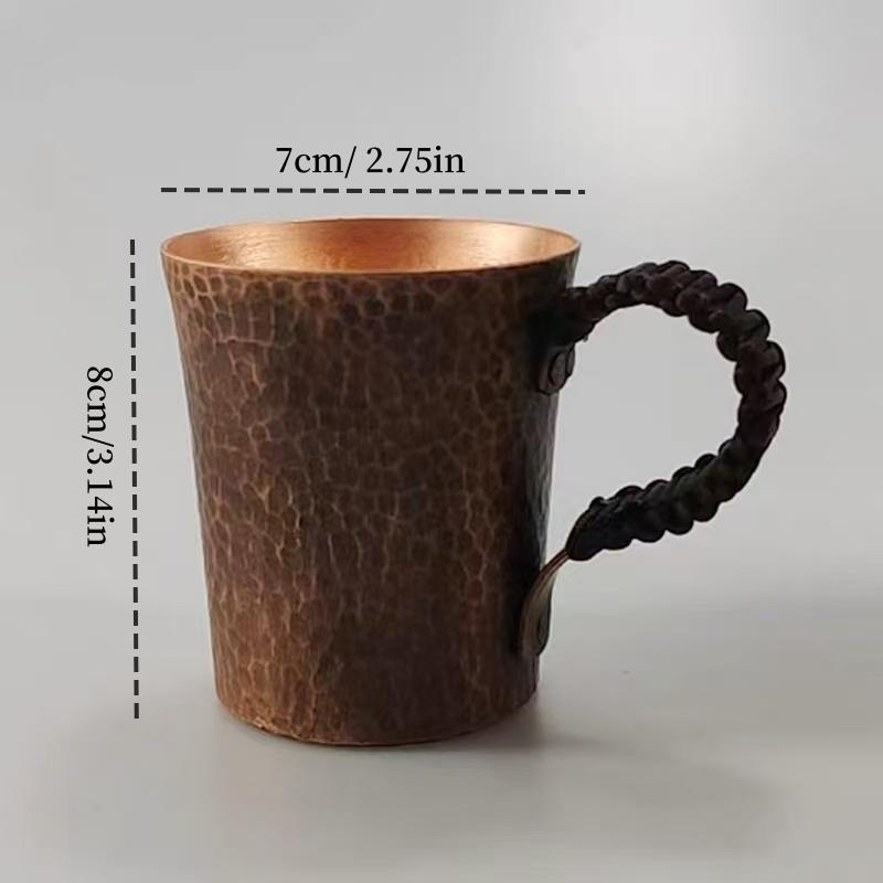 Винтажная медная кофейная кружка, кружка Moscow Mule, стакан с молотковой текстурой, плетёной ручкой, 450 мл, пивная кружка, чайная чашка, посуда