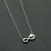 Stainless Steel Light Luxury High-End Sporty Micro-Inlaid Zircon Lucky Number Bamboo Pendant Necklace Accessory Infinite Loop