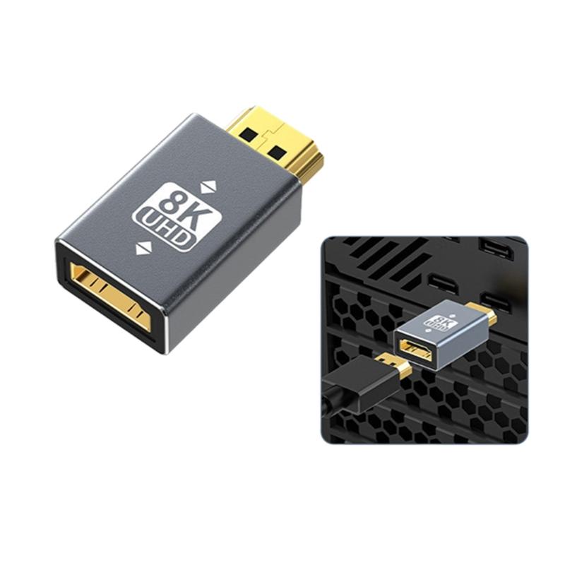 8K HDMI2.1 Адаптер с позолоченным портом и алюминиевым корпусом для стабильной передачи сигнала и долговечности