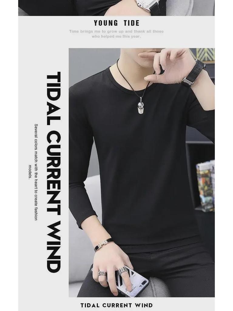 Мужская плотная терморубашка с V-образным вырезом и длинным рукавом — облегающий крой, теплая бархатная подкладка, идеально подходит для осени и зимы.