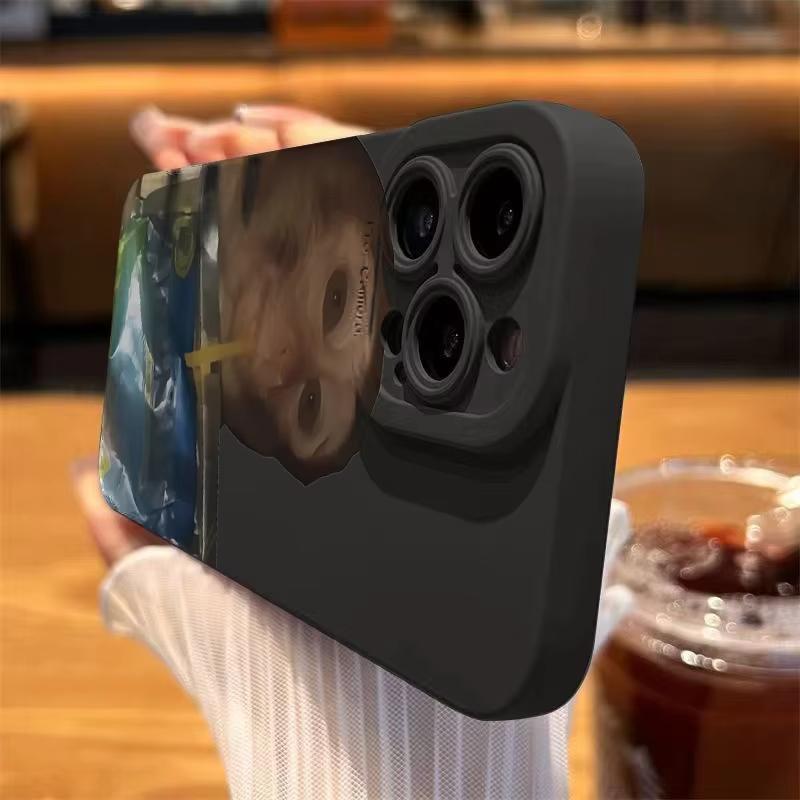 Забавный чехол для телефона с обезьянкой (мем) для iPhone 16 15 14 13 12 11 Pro Max X XR XS 7 8 Plus Mini SE 2020 2022.