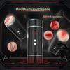 New Automatic Men's Masturbation Cup Timing Vibrator Dual Channel Vaginal Oral Sex Pocket Masturbation Cup Orgasm Men's Adult 18+