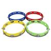 4Pcs Wooden Tambourine Set Metal Jingles Handheld Tambourine Drum for Churches Concerts Percussion Instrument