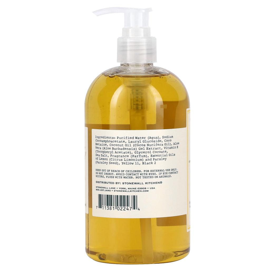 Stonewall Kitchen Hand Soap, Lemon Parsley, 16.9 Fl Oz (500 Ml)