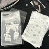 50 шт. Самоклеящийся прозрачный держатель для фотокарточек Прозрачный мешок с принтом "Звезда Бантик" Самозапечатывающийся мешок S/L