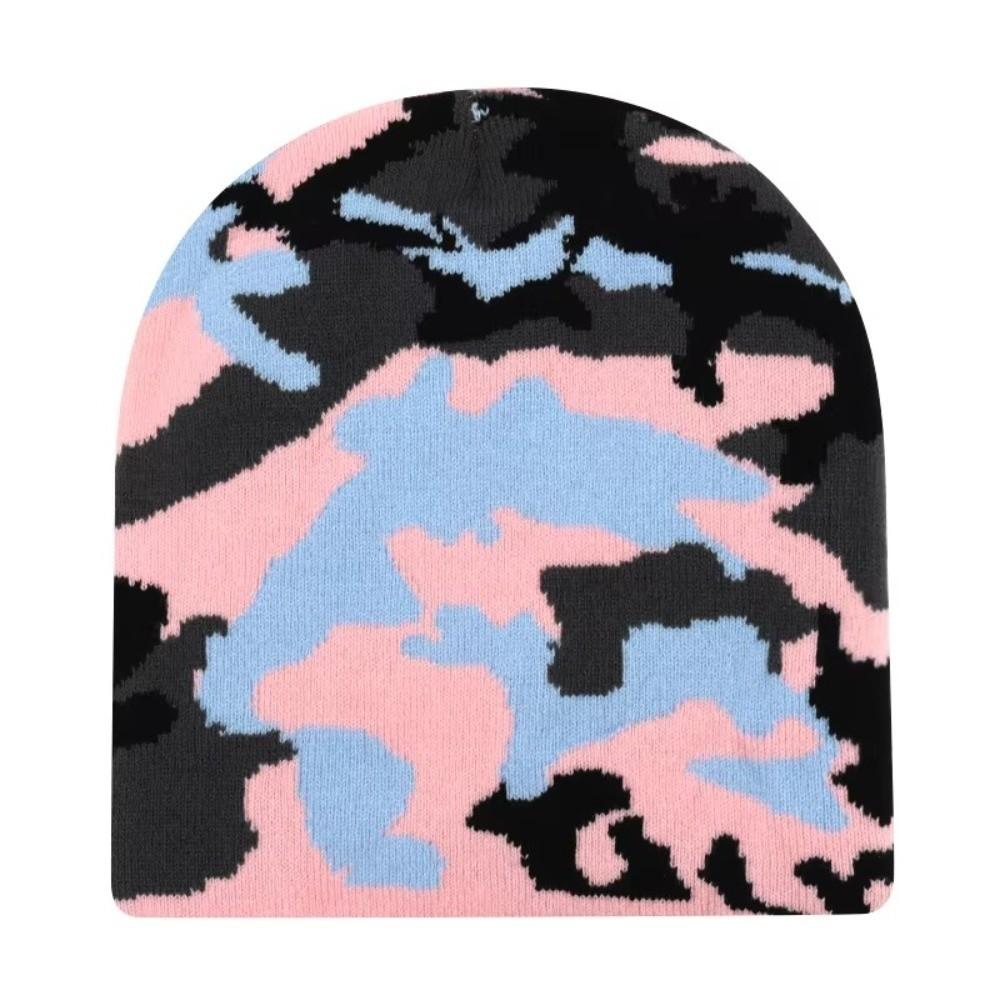 Versatile Style Winter Beanies Knitted Texture Warm Woolen Hat Street Fashion Hat Outdoor Sports