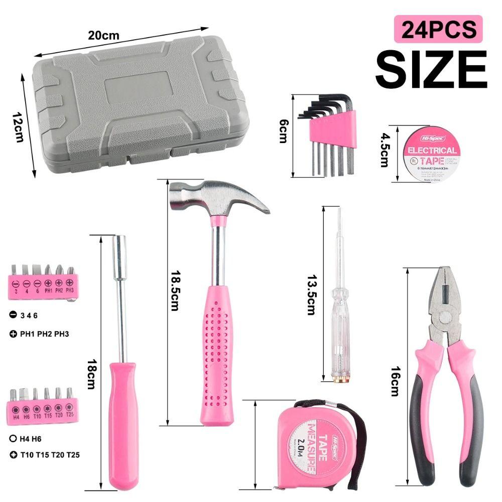 24/13pcs Durable Repair Tool Kit with Plastic Toolbox Essentials DIY Tool Hand Tool Set Household