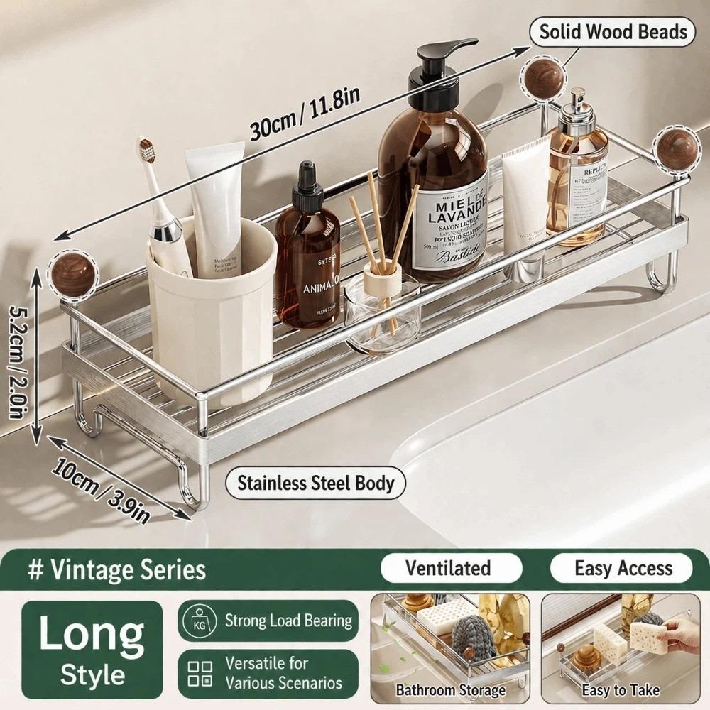 Stainless Steel Cosmetic Storage Stand Anti-rust Kitchen Sink Storage Rack Bathroom