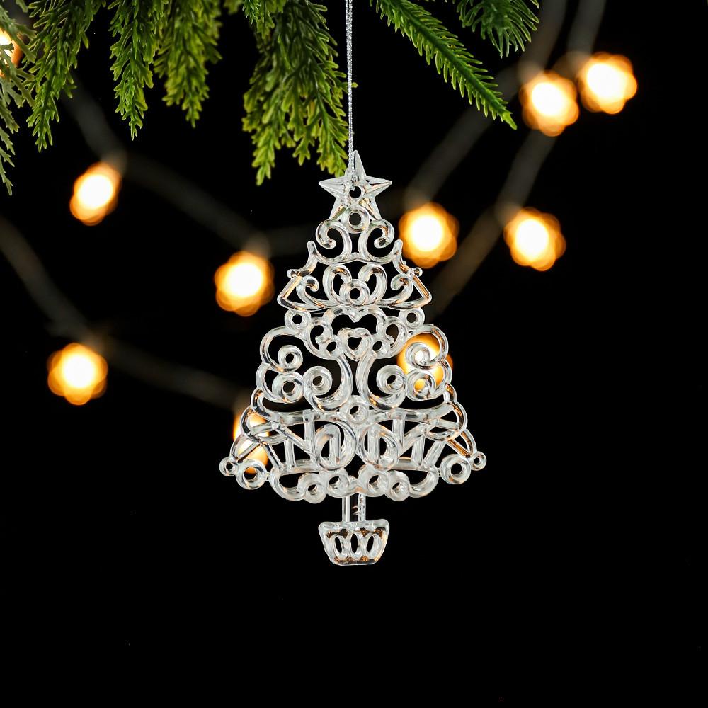 Transparent Crystal Christmas Ornaments Snowflake Hanging Pendant Navidad Xmas Tree Decor For Home Holiday Party Supplies 2026
