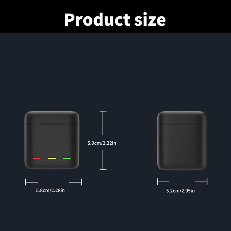 3-слотовый USB-кейс для зарядки аккумуляторов камеры 13, Черный, Зарядный бокс, Дорожный чехол с кабелем, Кейс для аккумуляторов