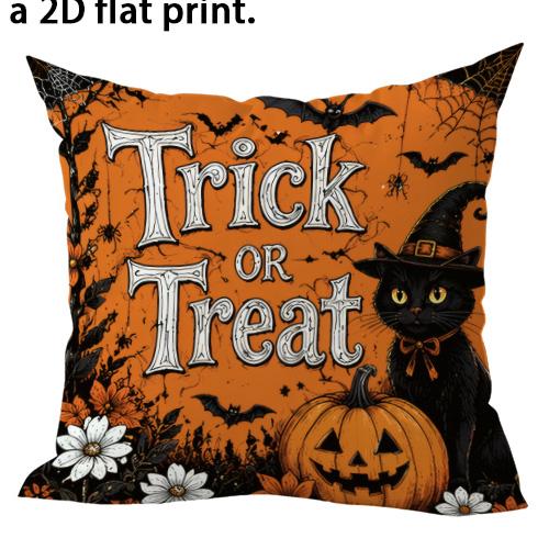 1pc Vintage Halloween Throw Pillow Covers, Spooky Season Home Decor Cushion Cases for Sofa Bed