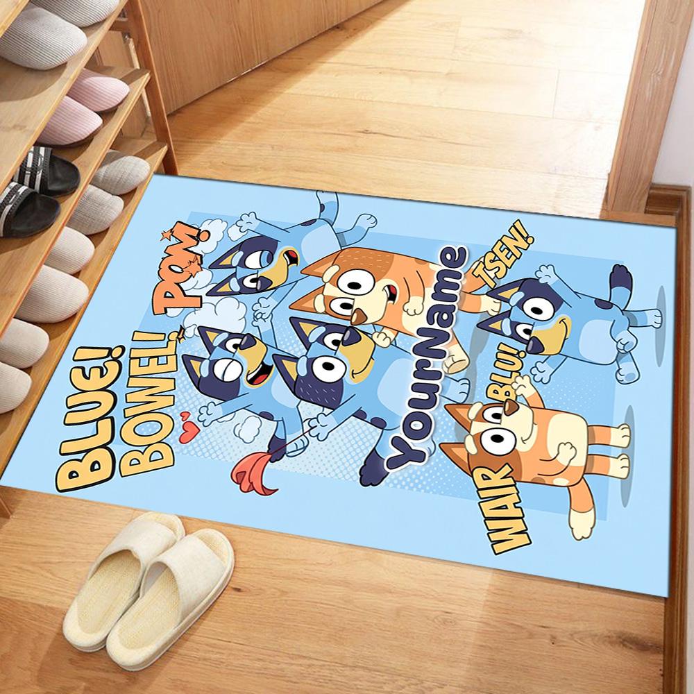 Bluey 153 Customize Your Name Floor Rug Office Rug Perfect for Entryway Bedrooms Kitchen Outdoor Antislip Carpet Office home decor
