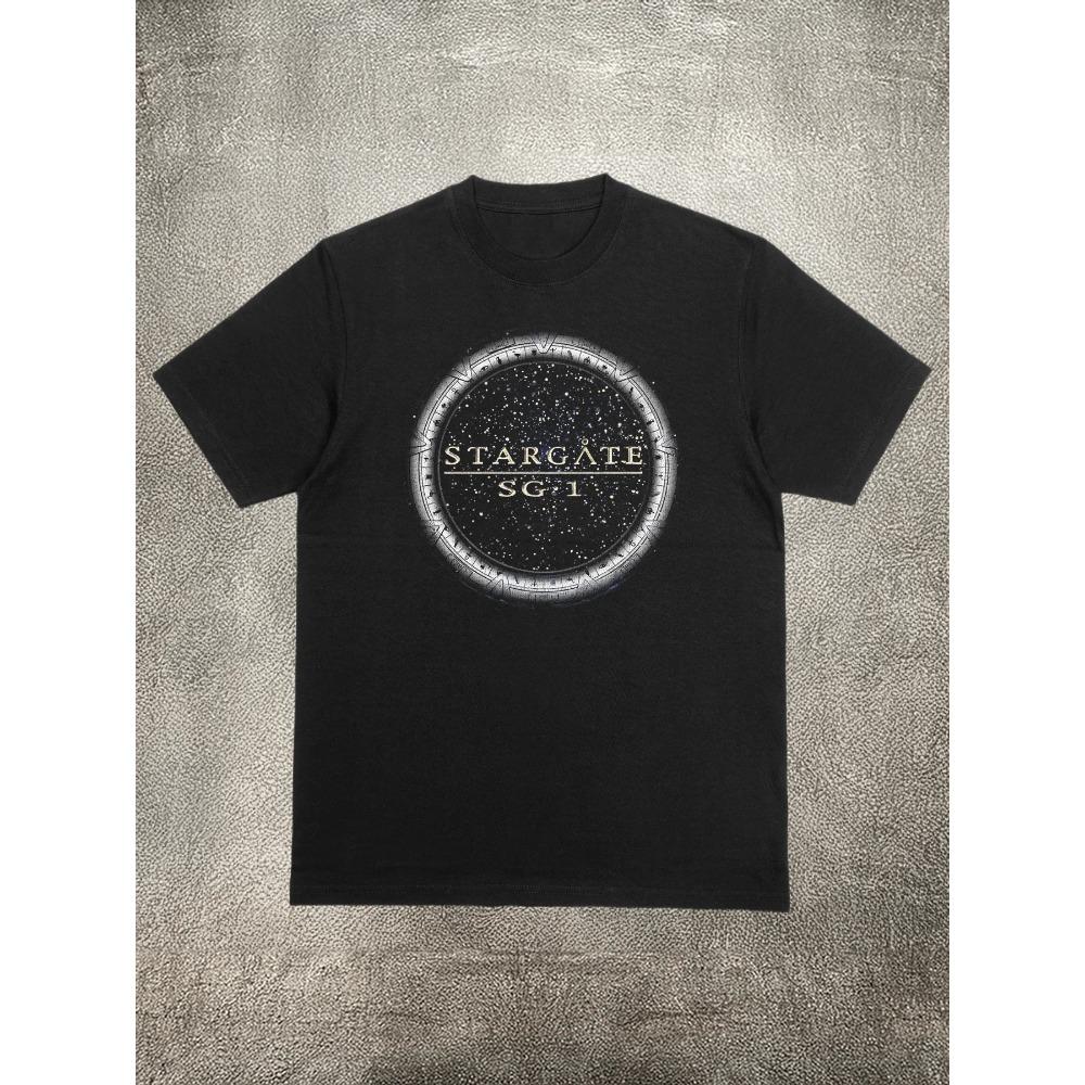 Футболка мужская из хлопка плотностью 200 г, рисунок Stargate SG-1, термопечать, для повседневной носки