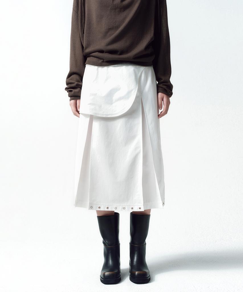 Insilence Woman Eyelet Layered Skirt White