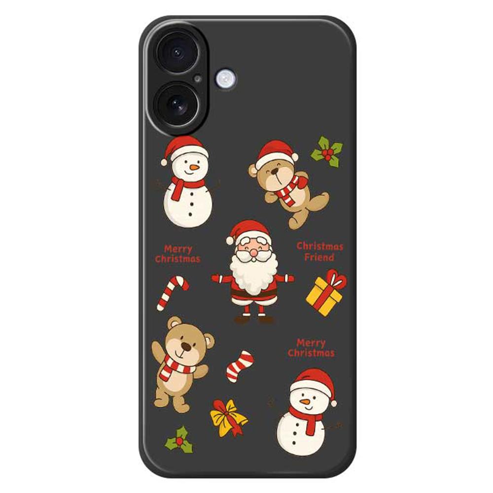 For iPhone 17 Case Christmas Friends Pattern Printing Straight Edge TPU Phone Back Cover
