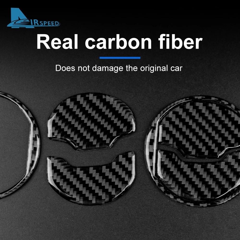 Автомобильная центральная вентиляционная решетка из углеродного волокна для Ford Mustang 2015-2022 Аксессуары Наклейка на рамку кондиционера