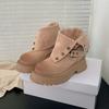 Fashion Matte Leather Thick Soled Women Boots New Autumn Collar Retro British Style Anti-skid Belt Buckle Short Boots Female Boots
